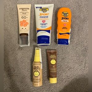 NEW Sun Bum, Hawaiian Tropic, Banana Boat,  Sunscreen Lotion Bundle Lot of 5